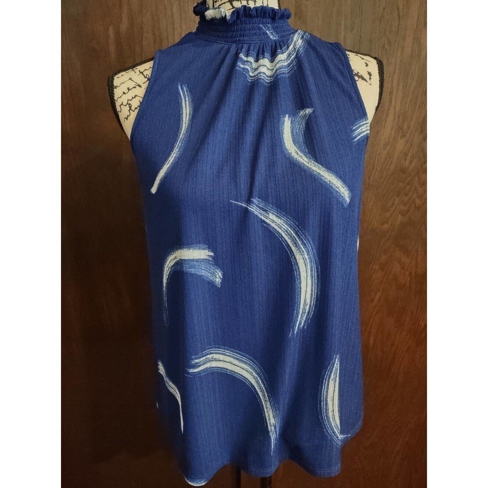 Apt. 9 Women's Small Cobalt Royal Blue Sleeveless High Neck Lined Blouse Career